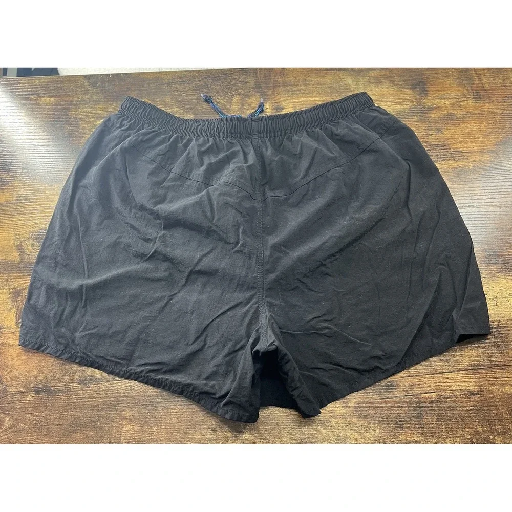 Vintage Speedo Men's Black Solid Swim Shorts XL Regular Drawstring Mesh Lined